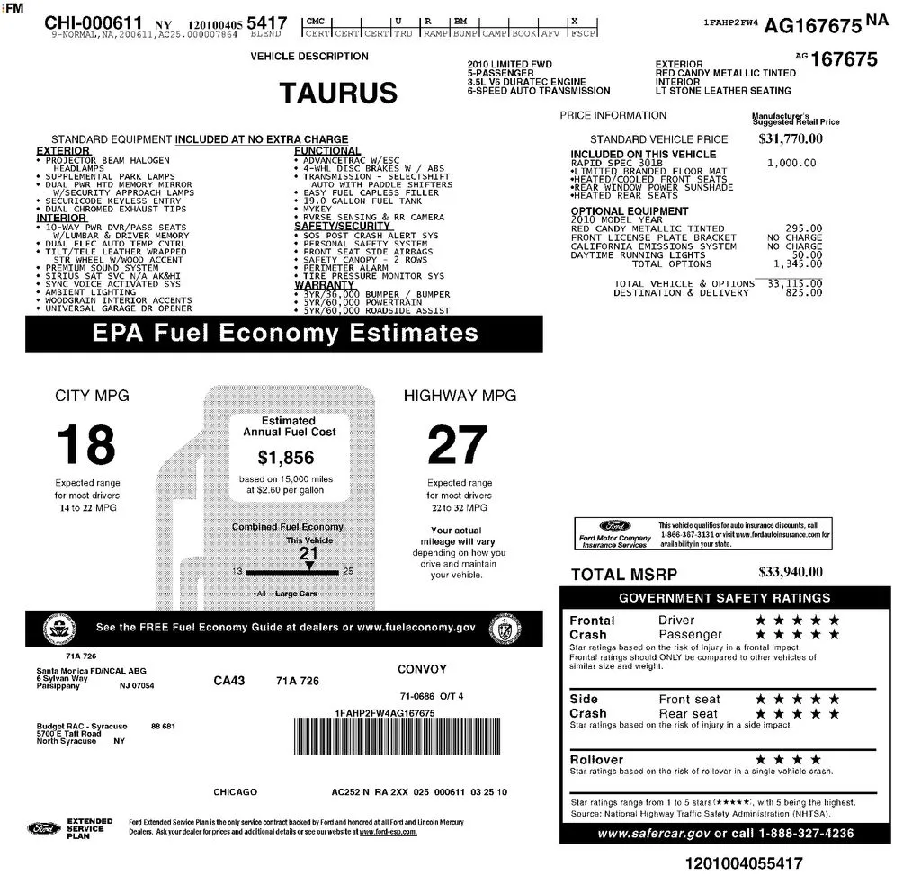 2010 Ford Taurus Limited thumbnail 27