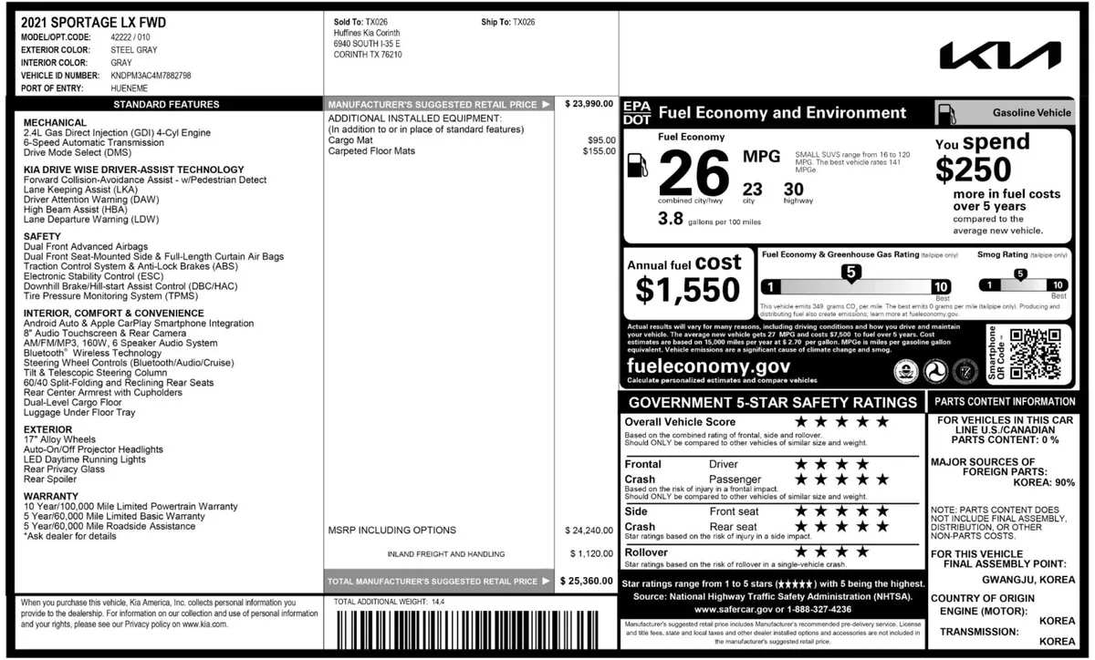 2021 Kia Sportage LX thumbnail 46