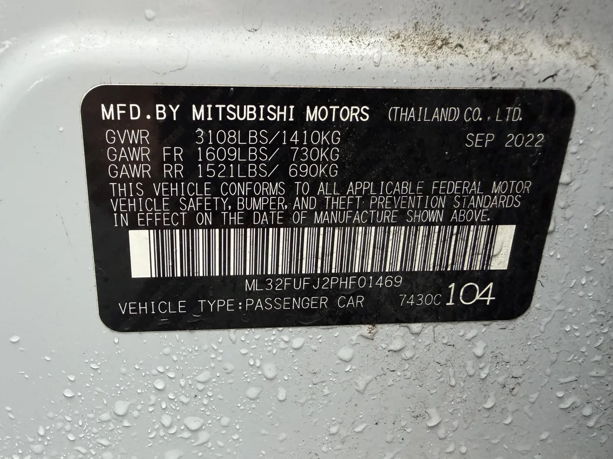 2023 Mitsubishi Mirage G4 ES thumbnail 14